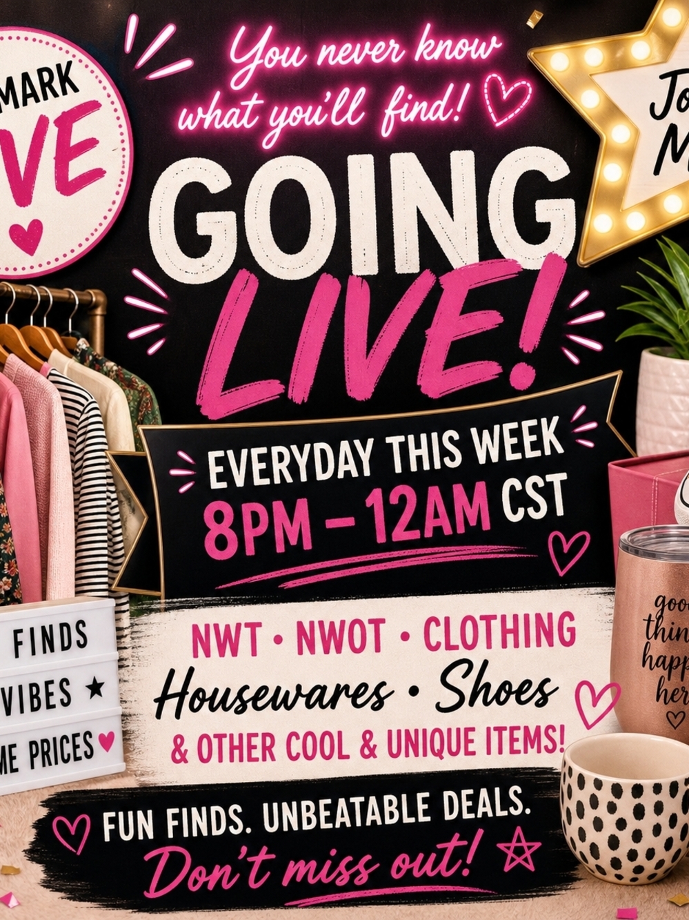 🔥 $7 STARTS + CRAZY DEALS GARAGE SALE 🛍️ NWT/NWOT FINDS ALL NIGHT! 🔥